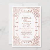 バラ金ゴールドロマンチック華美ヴィンテージブライダルシャワー 招待状 (正面)