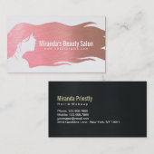 バラ金ゴールドロングヘアメイクアップアーティスト美容師 名刺 (正面/裏面)