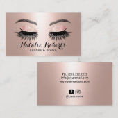 バラ金ゴールドロングラッシュメイクアップアーティスト美しいサロン 名刺 (正面/裏面)