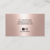 バラ金ゴールドロングラッシュメイクアップアーティスト美しいサロン 名刺 (裏面)