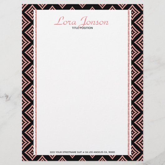 バラ金ゴールドロンボイド（黒い背景の上） レターヘッド (正面)