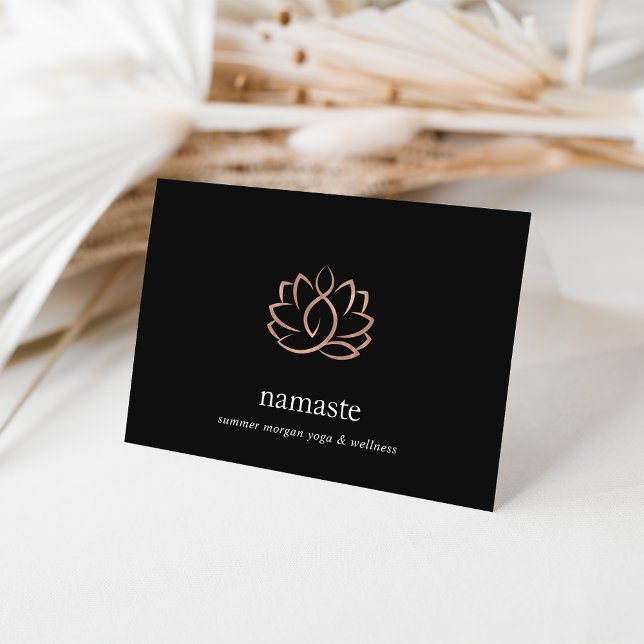 バラ金ゴールドロータスフラワーロゴノートカード (クリエイターアップロード済み)