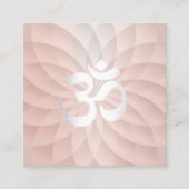 バラ金ゴールドロータスフローラOMサインヨガインストラクター スクエア名刺 (正面)