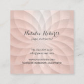 バラ金ゴールドロータスフローラOMサインヨガインストラクター スクエア名刺 (裏面)