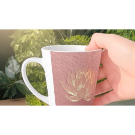 バラ金ゴールドロータスヨガスタジオメディテーションインストラクター カフェラテマグ