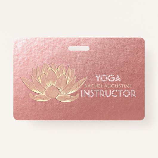 バラ金ゴールドロータスヨガスタジオメディテーションインストラクター バッジ (裏面)