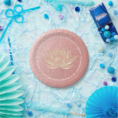 バラ金ゴールドロータスヨガスタジオメディテーションインストラクター ペーパープレート (パーティー)