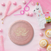 バラ金ゴールドロータスヨガスタジオメディテーションインストラクター ペーパープレート (パーティー)