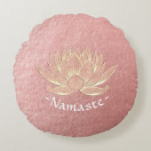バラ金ゴールドロータスヨガスタジオメディテーションインストラクター ラウンドクッション (正面)