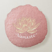 バラ金ゴールドロータスヨガスタジオメディテーションインストラクター ラウンドクッション (裏面)