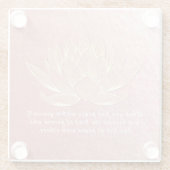 バラ金ゴールドロータスヨガ瞑想インストラクター引用文 ガラスコースター (裏面)