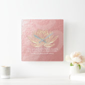 バラ金ゴールドロータスヨガ瞑想インストラクター引用文 スクエア壁時計 (ホーム)