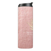 バラ金ゴールドロータスヨガ瞑想インストラクター引用文 タンブラー (回転左)