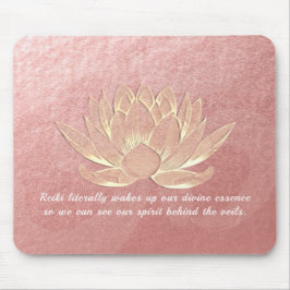 バラ金ゴールドロータスヨガ瞑想インストラクター引用文 マウスパッド