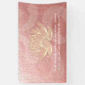 バラ金ゴールドロータスヨガ瞑想インストラクター引用文 横断幕 (縦)