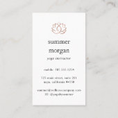 バラ金ゴールドロータスロゴ | Yoga Wellness Massage 名刺 (裏面)