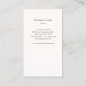 バラ金ゴールドロータロゴホリスティックヘルス&ウェルネス 名刺 (裏面)