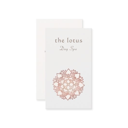 バラ金ゴールドロータロゴホリスティックヘルス&ウェルネス 名刺 (正面/裏面インサイチュ)