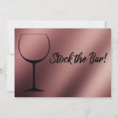 バラ金ゴールドワイングラス在庫バーカップルのシャワー 招待状 (裏面)