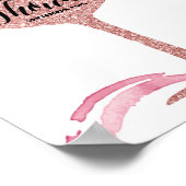 バラ金ゴールドワインブライダルシャワーウェルカムサイン ポスター (角)