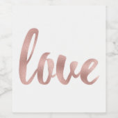 バラ金ゴールドワインラベル、愛、ホイル ワインラベル (シングルラベル)