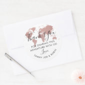 バラ金ゴールドワールドマップトラベルテーマサンキュービッグ ラウンドシール (封筒)