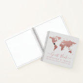 バラ金ゴールドワールドマップハート宛先ゲストブック ノートブック (内部)