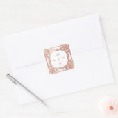 バラ金ゴールドヴィンエレガントテージ華美ウェディングモノグラム スクエアシール (封筒)