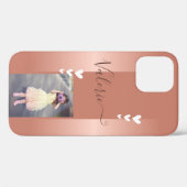 バラ金ゴールドヴィンテージピンク赤面写真テンプレート Case-Mate iPhoneケース (裏面 (横))
