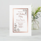 バラ金ゴールドヴィンテージフローラ50th誕生日パーティー 招待状 (スタンド正面)