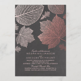 バラ金ゴールドヴィンテージ素朴秋の結婚式 招待状