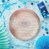 バラ金ゴールドヴィンテージ結婚タイポグラフィ ペーパープレート (パーティー)