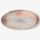 バラ金ゴールドヴィンテージ結婚タイポグラフィ ペーパープレート (アングル)