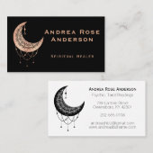 バラ金ゴールド三日月マンダラビジネスカード 名刺 (正面/裏面)