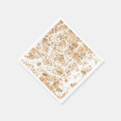 バラ金ゴールド乱雑な大理石グラフィックパターン スタンダードカクテルナプキン (角)