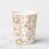 バラ金ゴールド乱雑な大理石グラフィックパターン 紙コップ (裏面)