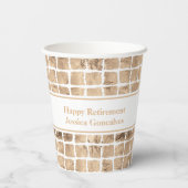 バラ金ゴールド乱雑な正方形の幾何の誕生日パーティー 紙コップ (裏面)