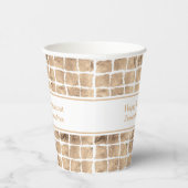 バラ金ゴールド乱雑な正方形の幾何の誕生日パーティー 紙コップ (右)