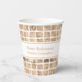 バラ金ゴールド乱雑な正方形の幾何の誕生日パーティー 紙コップ (正面)