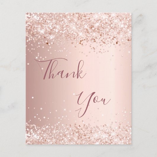 バラ金ゴールド予算の誕生日サンキューカード (正面)