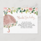 バラ金ゴールド傘エイプリルシャワーブズベビー インビテーションポストカード (正面)