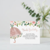 バラ金ゴールド傘エイプリルシャワーブズベビー インビテーションポストカード (スタンド正面)