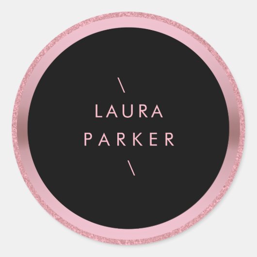 バラ金ゴールド円グリッター縁どリングや輪ミニマル ラウンドシール (正面)