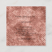 バラ金ゴールド円美しいスタイリスト スクエア名刺 (裏面)