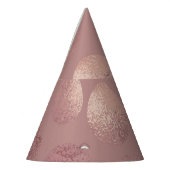 バラ金ゴールド円：ヴィンテージ抽象芸術 パーティーハット (左)