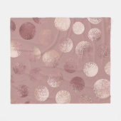 バラ金ゴールド円:ヴィンテージ抽象芸術 フリースブランケット (正面(横))