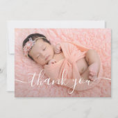バラ金ゴールド写真ありがとう赤ちゃんシャワーベビーギフト サンキューカード (正面)