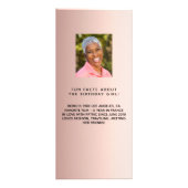 バラ金ゴールド写真おもしろいファクト誕生日メニューカード ラックカード (裏面)