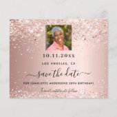 バラ金ゴールド写真の誕生日を保存する日付カード (正面)