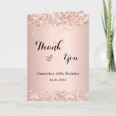 バラ金ゴールド写真感謝してい誕生日 カード (正面)